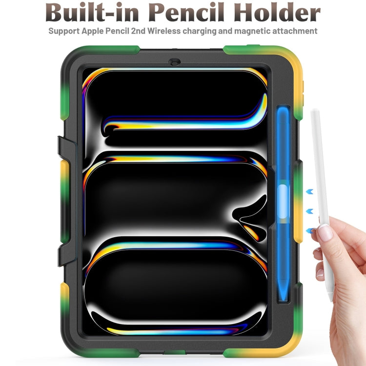 For iPad Pro 11 2024 Colorful Silicone Heavy Duty Hybrid PC Tablet Case(Camouflage)