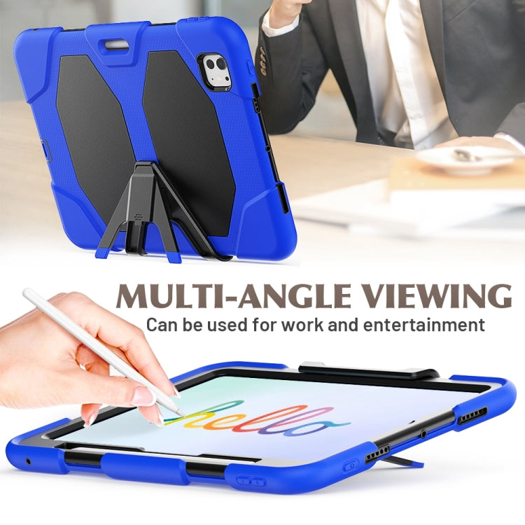 For iPad Pro 11 2024 Colorful Silicone Heavy Duty Hybrid PC Tablet Case(Dark Blue)