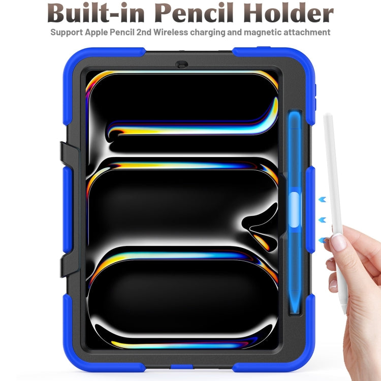 For iPad Pro 11 2024 Colorful Silicone Heavy Duty Hybrid PC Tablet Case(Dark Blue)