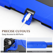 For iPad Pro 11 2024 Colorful Silicone Heavy Duty Hybrid PC Tablet Case(Dark Blue)