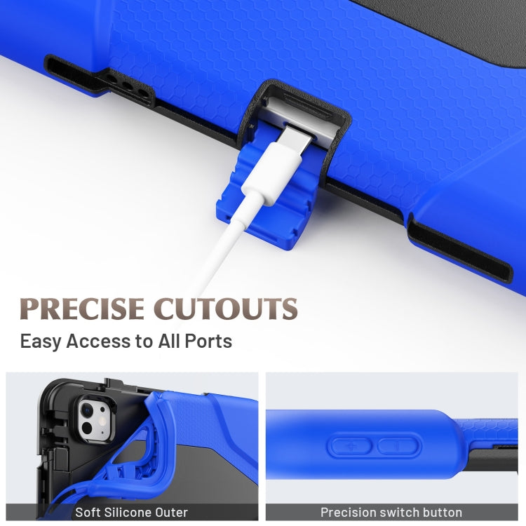 For iPad Pro 11 2024 Colorful Silicone Heavy Duty Hybrid PC Tablet Case(Dark Blue)