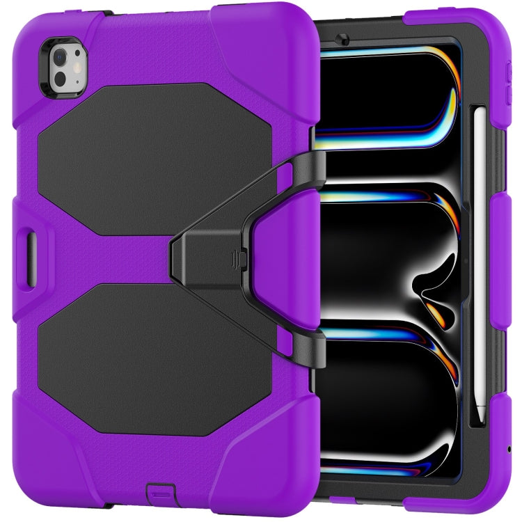 For iPad Pro 11 2024 Colorful Silicone Heavy Duty Hybrid PC Tablet Case(Purple)