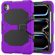For iPad Pro 11 2024 Colorful Silicone Heavy Duty Hybrid PC Tablet Case(Purple)