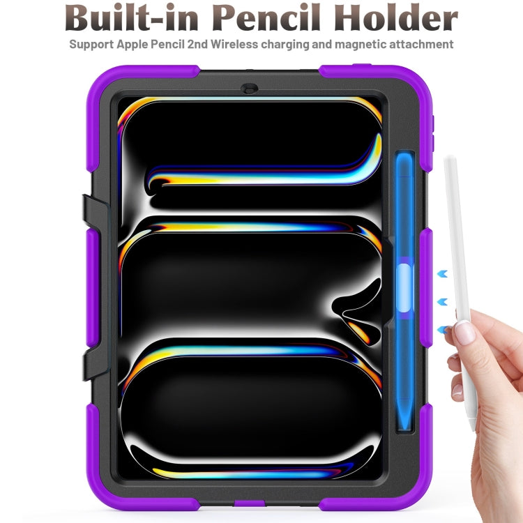 For iPad Pro 11 2024 Colorful Silicone Heavy Duty Hybrid PC Tablet Case(Purple)