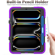 For iPad Pro 11 2024 Colorful Silicone Heavy Duty Hybrid PC Tablet Case(Purple)