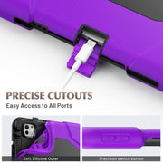 For iPad Pro 11 2024 Colorful Silicone Heavy Duty Hybrid PC Tablet Case(Purple)