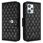For Blackview A53 Rhombic Texture Flip Leather Phone Case with Lanyard(Black)