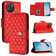 For Blackview Shark 8 Rhombic Texture Flip Leather Phone Case with Lanyard(Red) - More Brand by PMC TechLife | Online Shopping South Africa | PMC TechLife | Buy Now Pay Later Mobicred