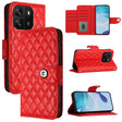 For Blackview Wave 6C Rhombic Texture Flip Leather Phone Case with Lanyard(Red) - More Brand by PMC TechLife | Online Shopping South Africa | PMC TechLife | Buy Now Pay Later Mobicred