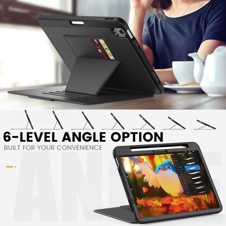 For iPad Air 11 2024 Smart B Magnetic Holder Leather Tablet Case(Black)