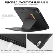 For iPad Air 11 2024 Smart B Magnetic Holder Leather Tablet Case(Black)