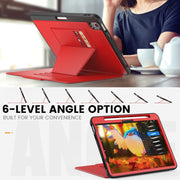 For iPad Air 11 2025 / 2024 Smart B Magnetic Holder Leather Tablet Case(Red)