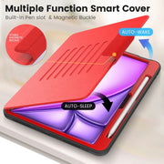 For iPad Air 11 2025 / 2024 Smart B Magnetic Holder Leather Tablet Case(Red)