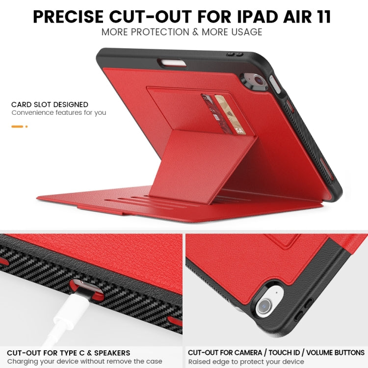 For iPad Air 11 2025 / 2024 Smart B Magnetic Holder Leather Tablet Case(Red)