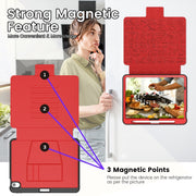 For iPad Air 11 2025 / 2024 Smart B Magnetic Holder Leather Tablet Case(Red)