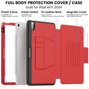 For iPad Air 11 2025 / 2024 Smart B Magnetic Holder Leather Tablet Case(Red)