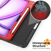 For iPad Air 11 2025 / 2024 Smart B Magnetic Holder Leather Tablet Case(Red)