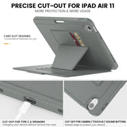 For iPad Air 11 2024 Smart B Magnetic Holder Leather Tablet Case(Grey)