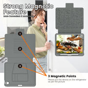 For iPad Air 11 2024 Smart B Magnetic Holder Leather Tablet Case(Grey)