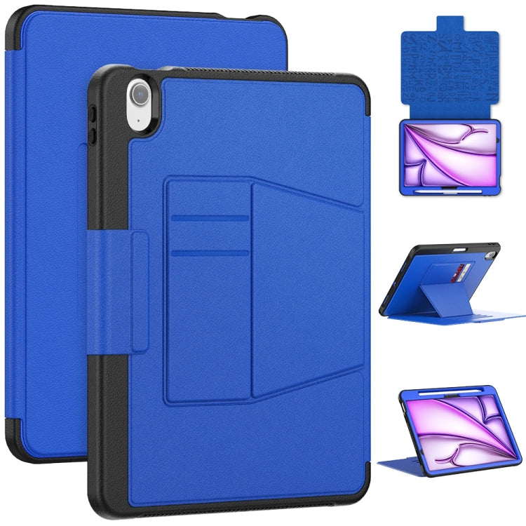 For iPad Air 11 2025 / 2024 Smart B Magnetic Holder Leather Tablet Case(Blue)