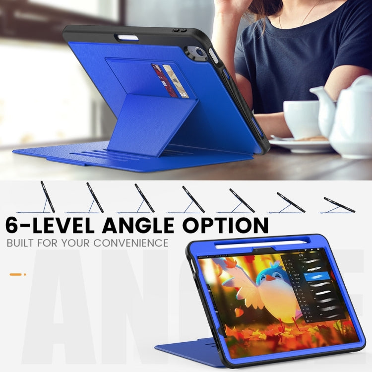 For iPad Air 11 2025 / 2024 Smart B Magnetic Holder Leather Tablet Case(Blue)