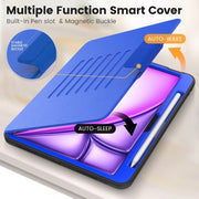 For iPad Air 11 2025 / 2024 Smart B Magnetic Holder Leather Tablet Case(Blue)