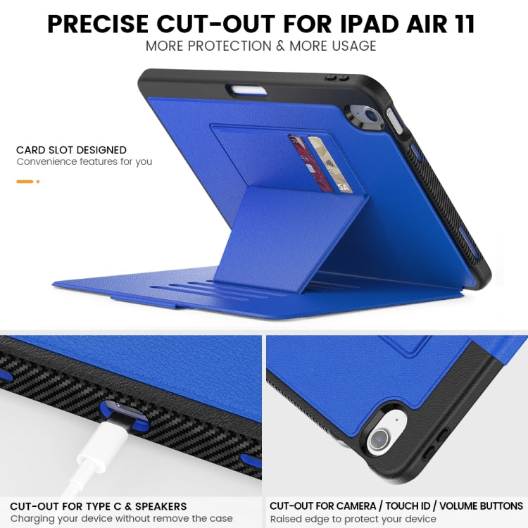 For iPad Air 11 2025 / 2024 Smart B Magnetic Holder Leather Tablet Case(Blue)