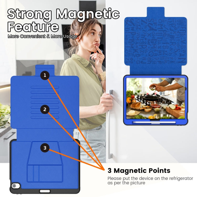 For iPad Air 11 2025 / 2024 Smart B Magnetic Holder Leather Tablet Case(Blue)