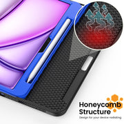 For iPad Air 11 2025 / 2024 Smart B Magnetic Holder Leather Tablet Case(Blue)