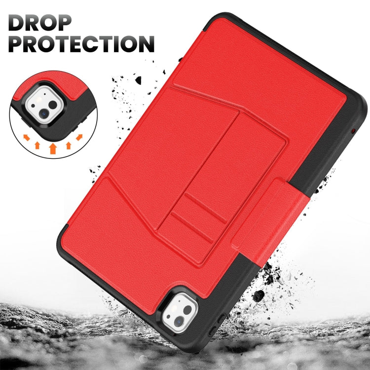 For iPad Pro 11 2024 Smart B Magnetic Holder Leather Tablet Case(Red)