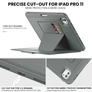 For iPad Pro 11 2024 Smart B Magnetic Holder Leather Tablet Case(Grey)