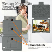 For iPad Pro 11 2024 Smart B Magnetic Holder Leather Tablet Case(Grey)
