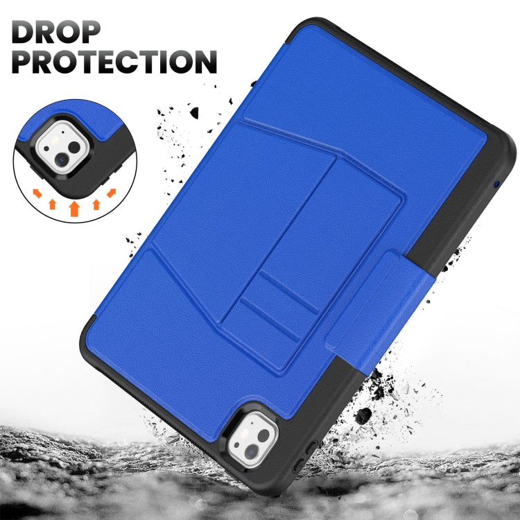 For iPad Pro 11 2024 Smart B Magnetic Holder Leather Tablet Case(Blue)