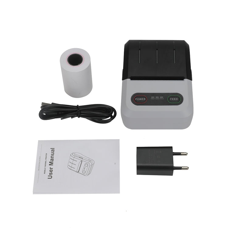 BT-583 58mm USB-C/Type-C + Bluetooth Portable Thermal Printer, Specification:US Plug(Black White)