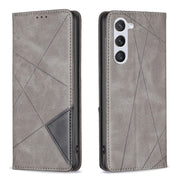 For Samsung Galaxy S25 5G Rhombus Texture Magnetic Leather Phone Case(Grey)