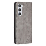 For Samsung Galaxy S25 5G Rhombus Texture Magnetic Leather Phone Case(Grey)