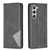 For Samsung Galaxy S25 5G Rhombus Texture Magnetic Leather Phone Case(Black)