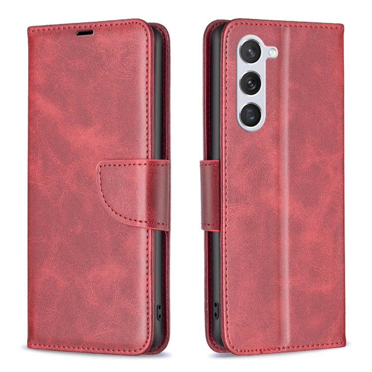 For Samsung Galaxy S25 5G Lambskin Texture Pure Color Flip Leather Phone Case(Red)