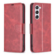 For Samsung Galaxy S25 5G Lambskin Texture Pure Color Flip Leather Phone Case(Red) - free shipping - PMC Jewellery - Order now!