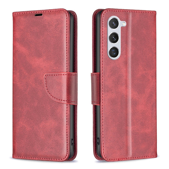 For Samsung Galaxy S25 5G Lambskin Texture Pure Color Flip Leather Phone Case(Red)