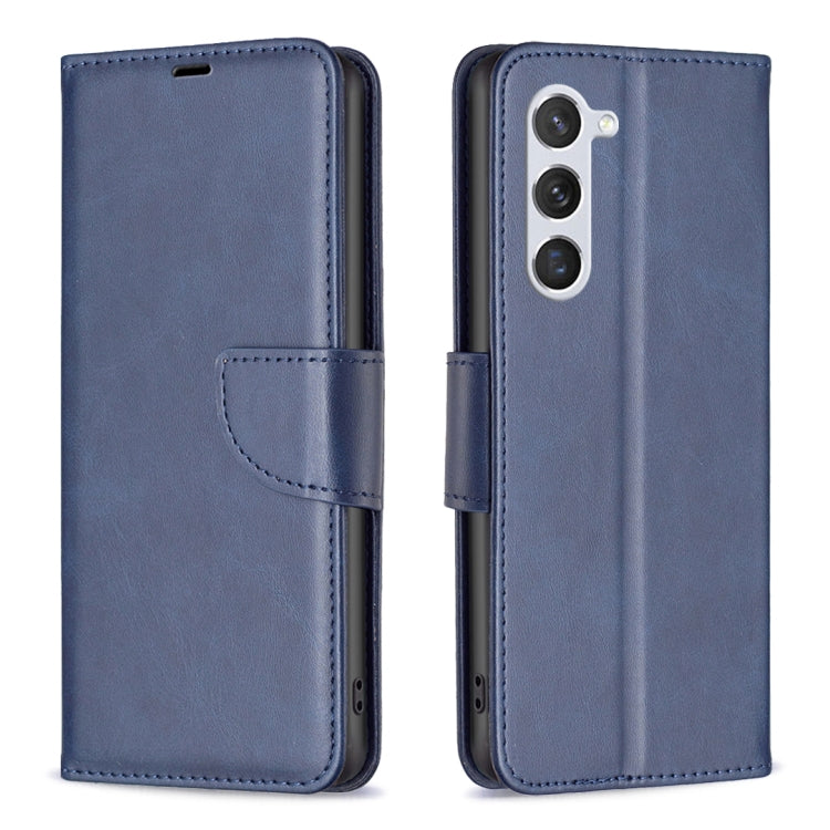 For Samsung Galaxy S25 5G Lambskin Texture Pure Color Flip Leather Phone Case(Blue)