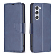 For Samsung Galaxy S25 5G Lambskin Texture Pure Color Flip Leather Phone Case(Blue)