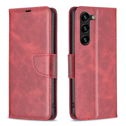 For Samsung Galaxy S25+ 5G Lambskin Texture Pure Color Flip Leather Phone Case(Red)