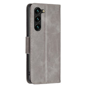 For Samsung Galaxy S25+ 5G Lambskin Texture Pure Color Flip Leather Phone Case(Grey)