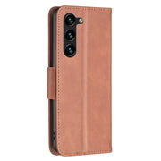 For Samsung Galaxy S25+ 5G Lambskin Texture Pure Color Flip Leather Phone Case(Brown)