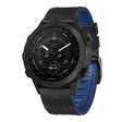 For Garmin Fenix 7X 26mm Dot Hole Silicone Leather Quick Release Watch Band(Black Blue) - free shipping - PMc TechLife - Order now!