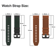 For Garmin Fenix 7 22mm Dot Hole Silicone Leather Quick Release Watch Band(Black Blue)