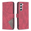 For Samsung Galaxy S25 5G Magnetic Buckle Rhombus Texture Leather Phone Case(Red) - Galaxy S25 5G Cases by PMC Jewellery | Online Shopping South Africa | PMC Jewellery | Buy Now Pay Later Mobicred