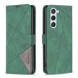 For Samsung Galaxy S25 5G Magnetic Buckle Rhombus Texture Leather Phone Case(Green) - Galaxy S25 5G Cases by PMC Jewellery | Online Shopping South Africa | PMC Jewellery | Buy Now Pay Later Mobicred