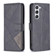 For Samsung Galaxy S25 5G Magnetic Buckle Rhombus Texture Leather Phone Case(Black)